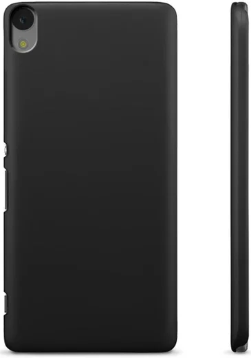 Sony Xperia XA Rubber Hard Hoesje Zwart afbeelding 2