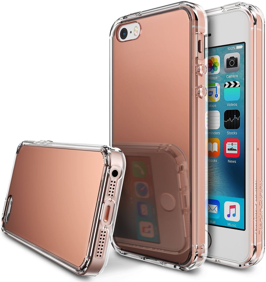 Ringke Fusion Mirror Apple iPhone SE spiegel hoesje Rose Gold afbeelding 1
