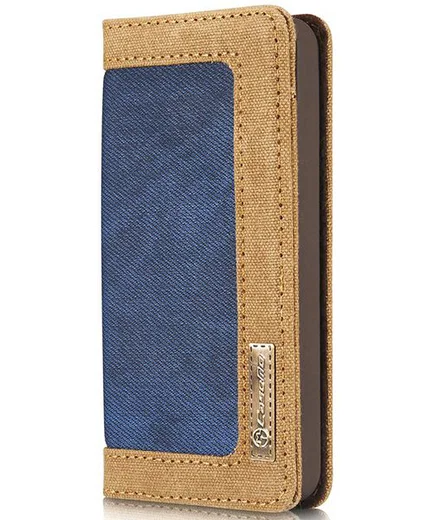 Apple iPhone SE/5/5S Caseme Canvas Skin Portemonnee Hoesje Blauw afbeelding 9