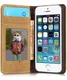 Apple iPhone SE/5/5S Caseme Canvas Skin Portemonnee Hoesje Bruin afbeelding 1