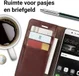 Echt Leren Huawei P9 Lite Bookcase Hoesje Met Pasjes Bruin afbeelding 2