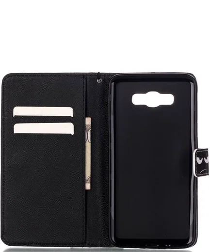 Samsung Galaxy J7 (2016) Portemonnee Hoesje Don't Touch My Phone Print afbeelding 2