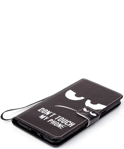Samsung Galaxy J7 (2016) Portemonnee Hoesje Don't Touch My Phone Print afbeelding 5