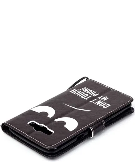 Samsung Galaxy J7 (2016) Portemonnee Hoesje Don't Touch My Phone Print afbeelding 6