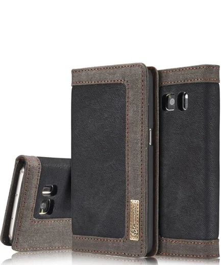 Samsung Galaxy S7 Canvas Portemonnee Bookcase Hoesje Zwart afbeelding 3