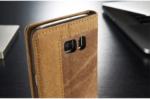 Samsung Galaxy S7 Canvas Portemonnee Bookcase Hoesje Bruin afbeelding 5