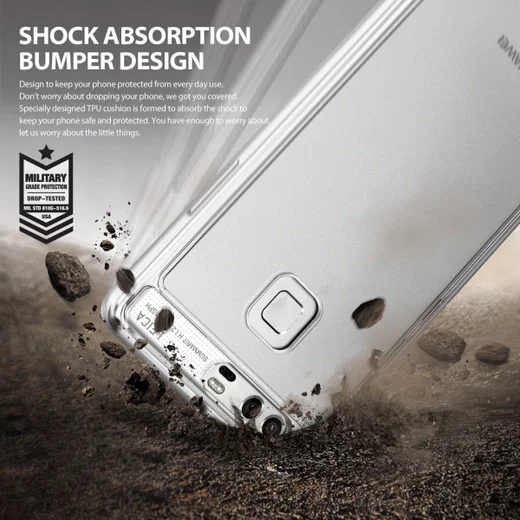 Ringke Fusion Hoesje Huawei P9 Doorzichtig Smoke Black afbeelding 3