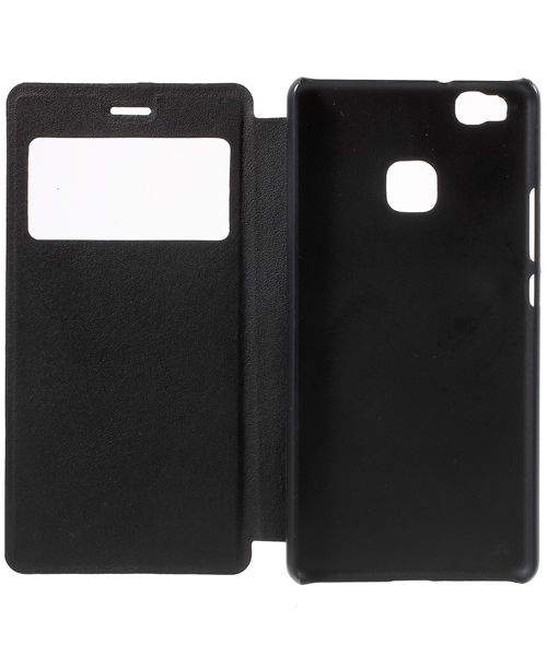 Huawei P9 Lite Window View Flip Case Zwart afbeelding 3