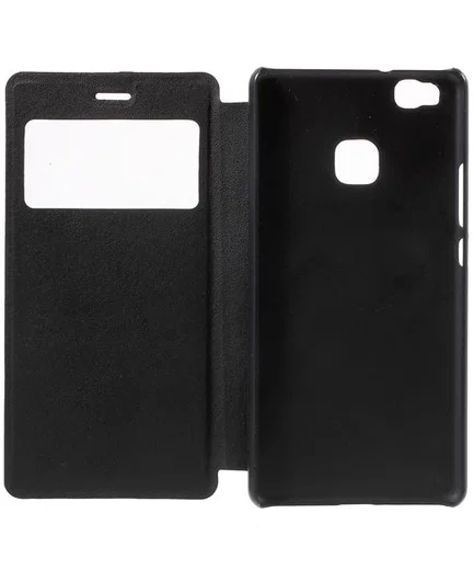 Huawei P9 Lite Window View Flip Case Zwart afbeelding 3