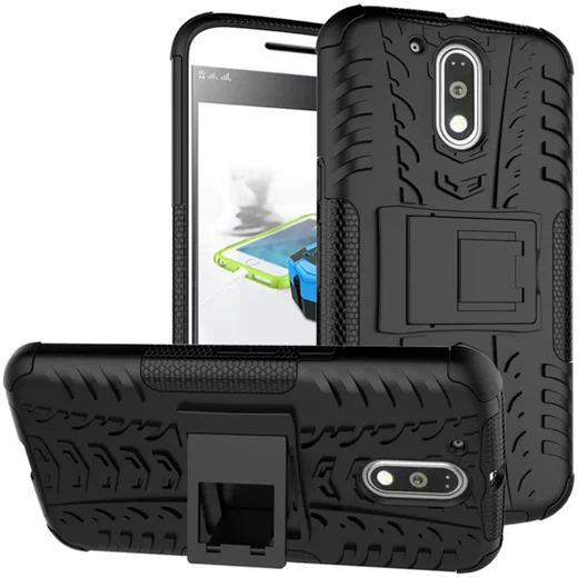 Hybride Motorola Moto G4 Hoesje Zwart afbeelding 1