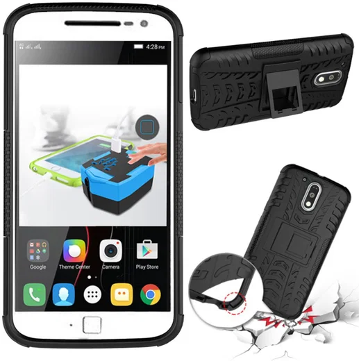 Hybride Motorola Moto G4 Hoesje Zwart afbeelding 2