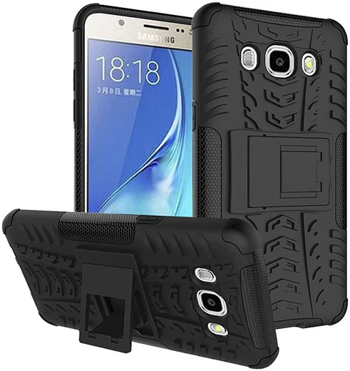 Samsung Galaxy J5 (2016) Hybrid Kickstand Hoesje Zwart afbeelding 1