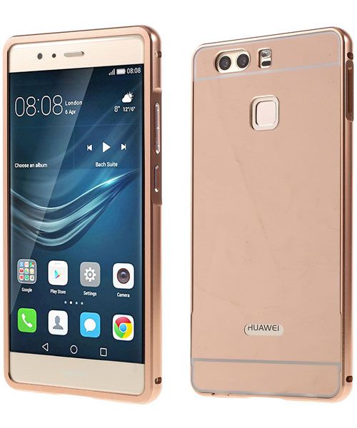 Huawei P9 Hoesje Metalen Frame Roze Gold afbeelding 1