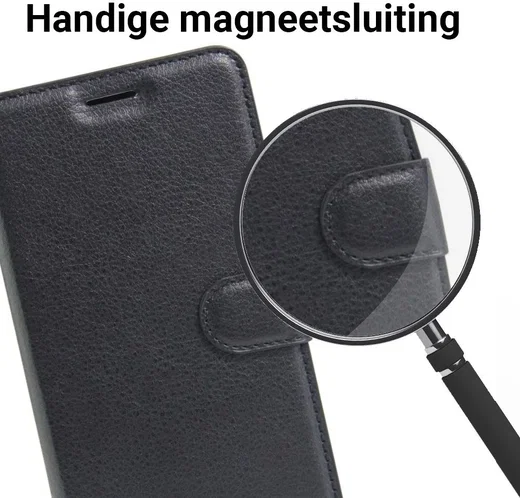 Huawei Y5 2 Portemonnee Hoesje Lychee Zwart afbeelding 4