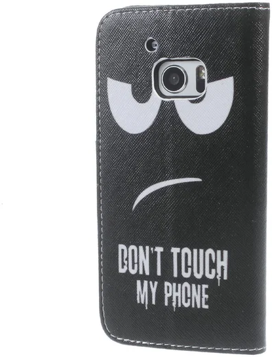HTC 10 Portemonnee Flip Hoesje Print Don't Touch My Phone afbeelding 5