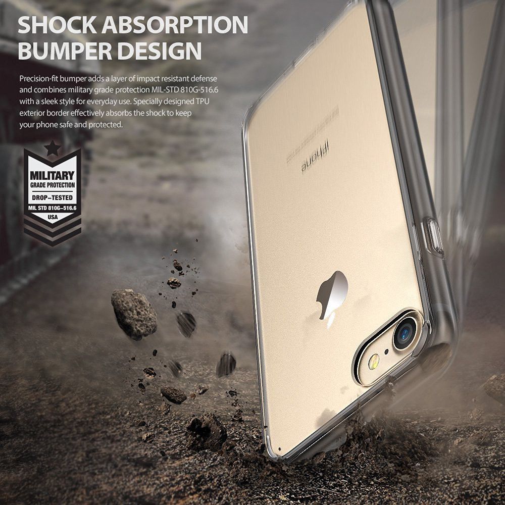 Ringke Fusion iPhone 7 / 8 Hoesje Doorzichtig Smoke Black afbeelding 2