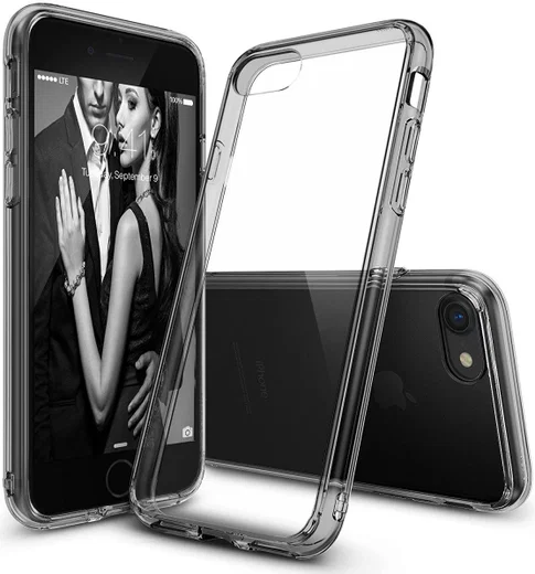 Ringke Fusion iPhone 7 / 8 Hoesje Doorzichtig Smoke Black afbeelding 1