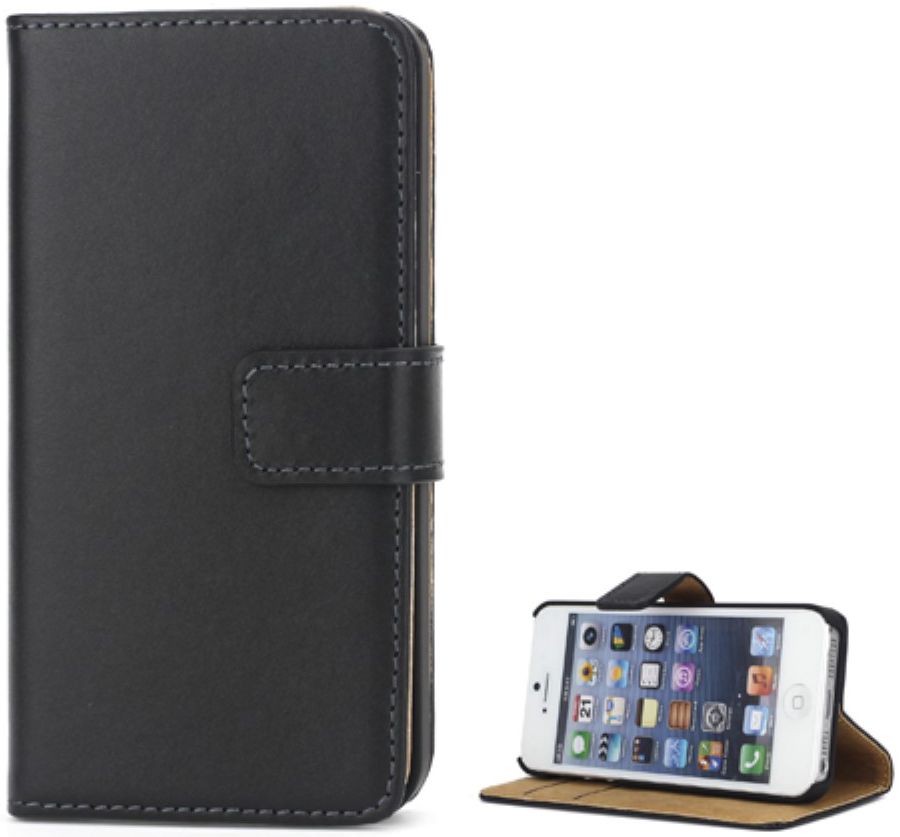 Apple iPhone 5/5s/SE Wallet Stand Case Zwart afbeelding 4