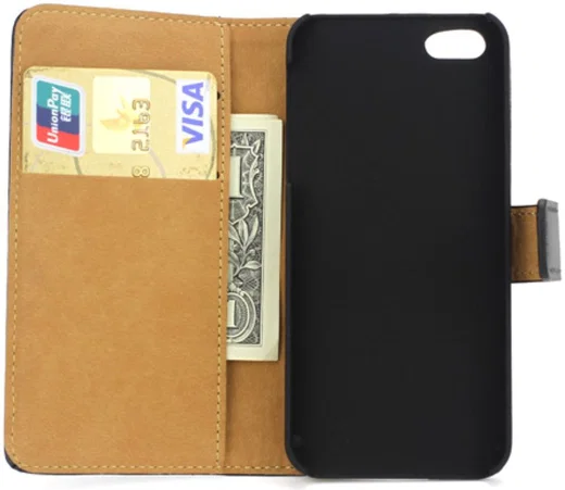 Apple iPhone 5/5s/SE Wallet Stand Case Zwart afbeelding 5