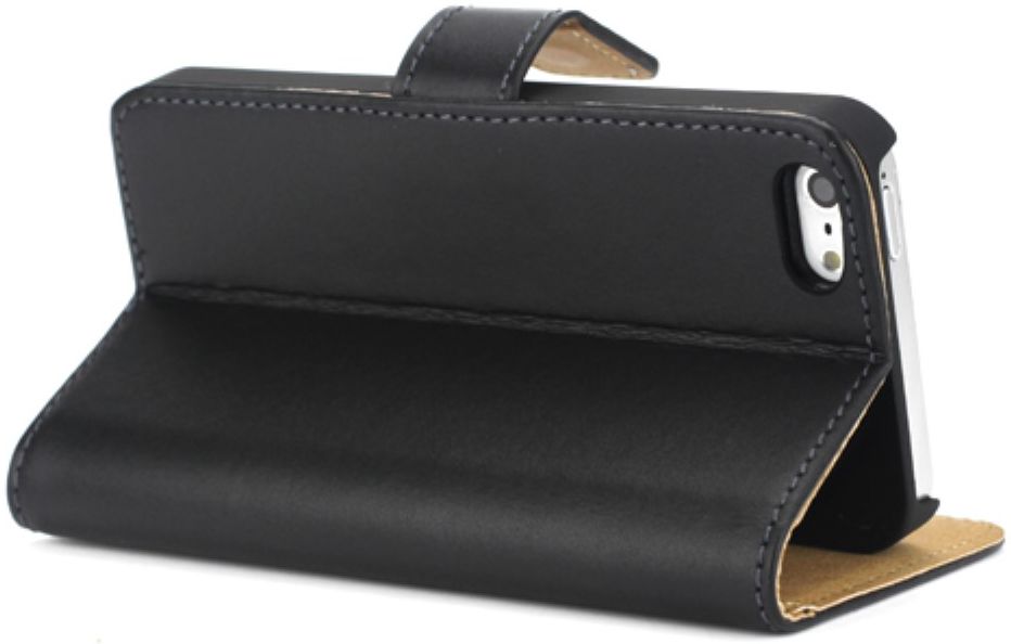 Apple iPhone 5/5s/SE Wallet Stand Case Zwart afbeelding 2