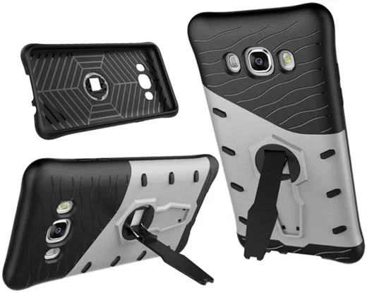 Samsung Galaxy J5 (2016) Kickstand Case Zilver afbeelding 3