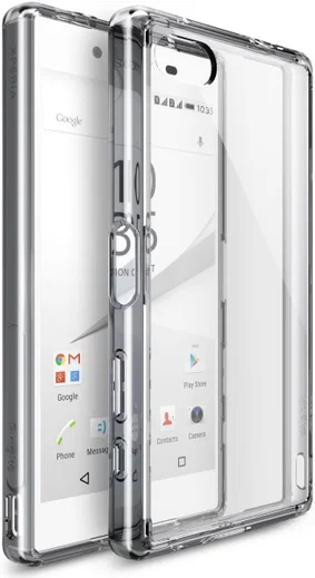 Ringke Fusion Sony Xperia Z5 Compact Hoesje Doorzichtig Smoke Black afbeelding 1