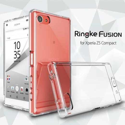 Ringke Fusion Sony Xperia Z5 Compact Hoesje Doorzichtig Smoke Black afbeelding 3