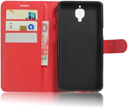 OnePlus 3T / 3 hoesje met kaarthouder rood afbeelding 4