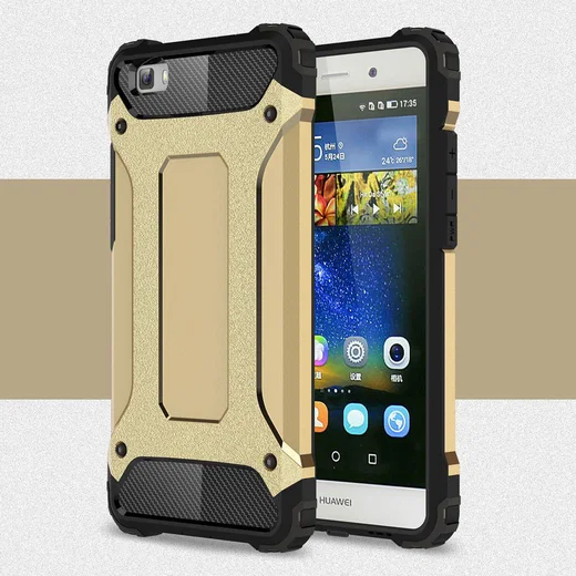 Hybride Huawei Ascend P8 Lite Hoesje Goud afbeelding 3