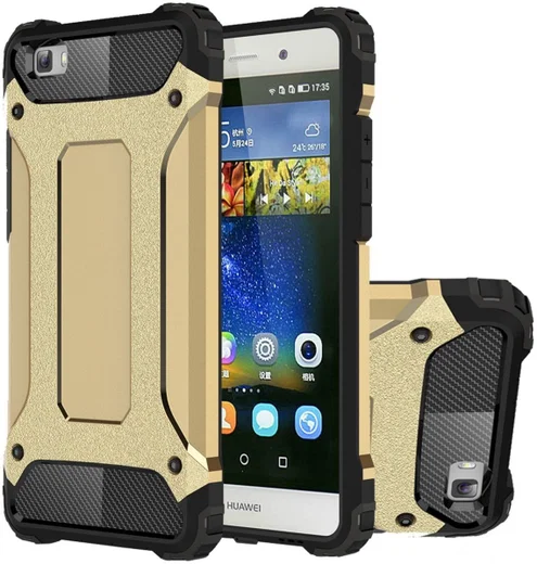 Hybride Huawei Ascend P8 Lite Hoesje Goud afbeelding 1