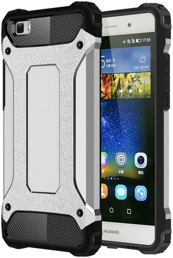Hybride Huawei Ascend P8 Lite Hoesje Grijs afbeelding 4