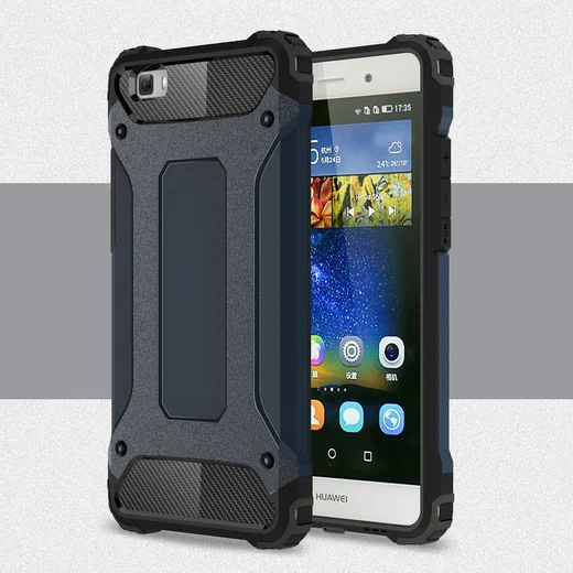 Hybride Huawei Ascend P8 Lite Hoesje Donker Blauw afbeelding 3