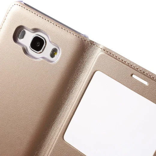 Samsung Galaxy J5 (2016) Window View Flip Hoesje Goud afbeelding 5