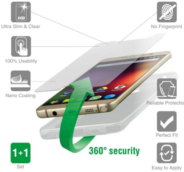 4smarts Tempered Glass en TPU Hoesje Huawei P9 Plus Transparant afbeelding 4