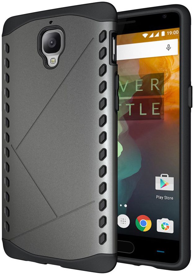 OnePlus 3T / 3 Tough Shield 2 in 1 Hoesje Grijs afbeelding 3