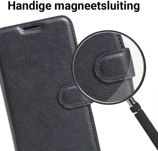 Alcatel Pixi 4 (5) 4G Portemonnee Flip Hoesje Zwart afbeelding 4