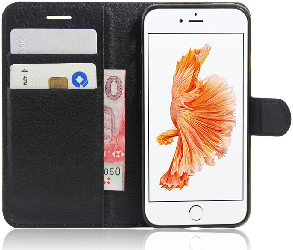 Apple iPhone 7 / 8 Stijlvol Hoesje met Kaarthouder Zwart afbeelding 1