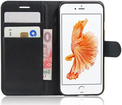 Apple iPhone 7 / 8 Stijlvol Hoesje met Kaarthouder Zwart afbeelding 1