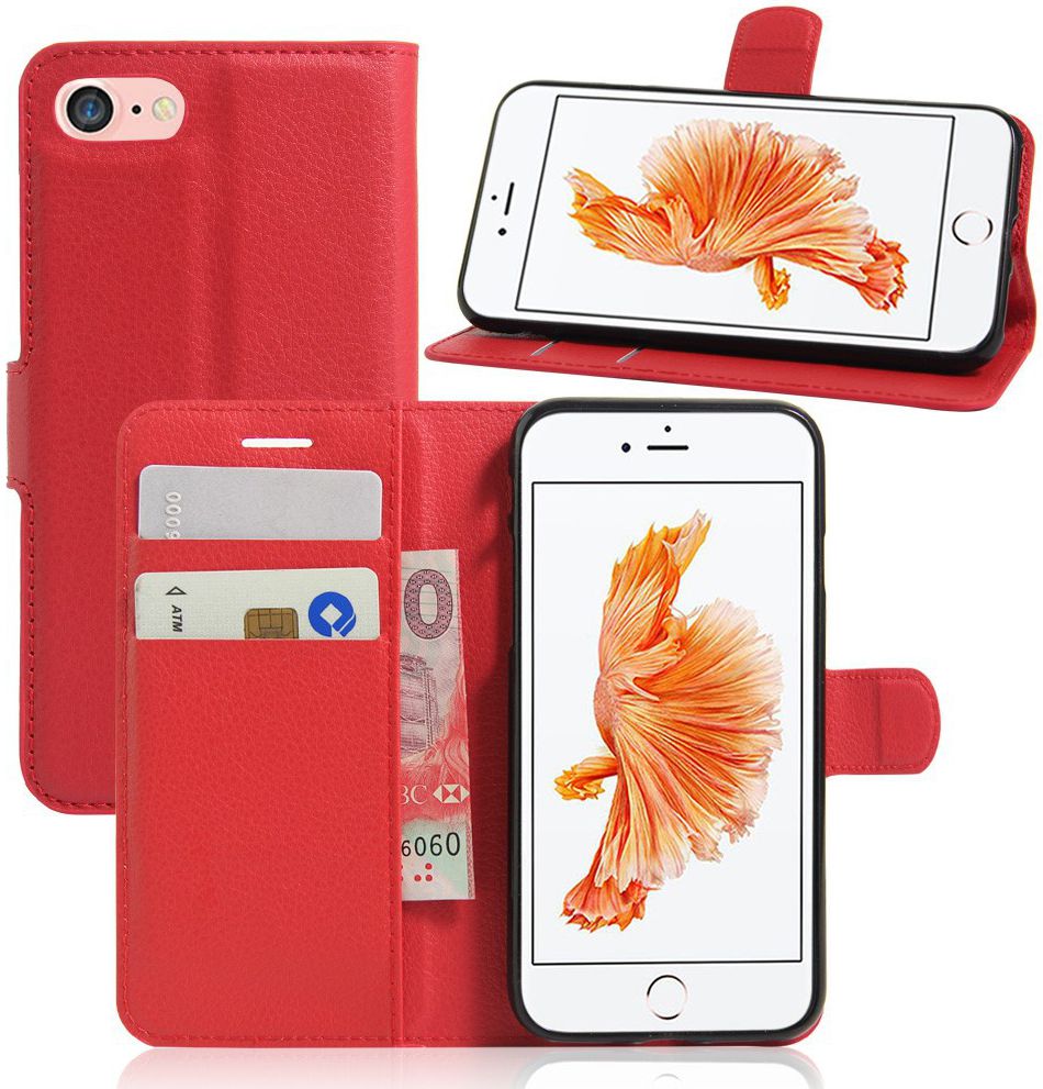 Apple iPhone 7 / 8 Hoesje met Kaarthouder Rood afbeelding 3