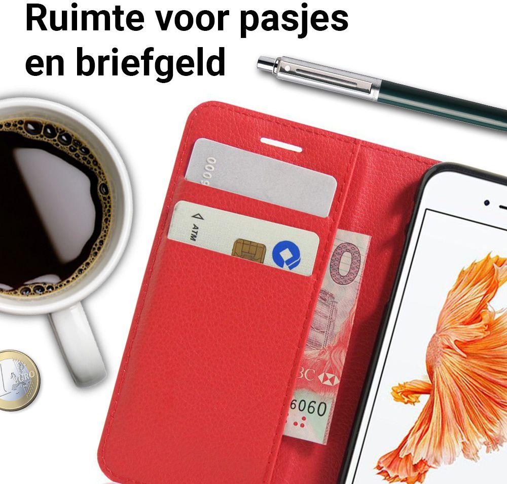 Apple iPhone 7 / 8 Hoesje met Kaarthouder Rood afbeelding 2