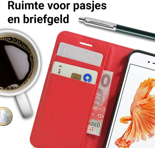 Apple iPhone 7 / 8 Hoesje met Kaarthouder Rood afbeelding 2