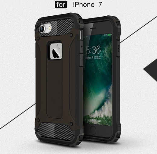 Apple iPhone 7/8 Hoesje Shock Proof Hybride Back Cover Zwart afbeelding 9