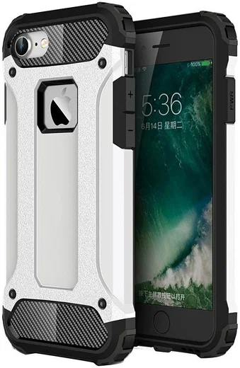 Apple iPhone 7/8 Hoesje Shock Proof Hybride Back Cover Wit afbeelding 1