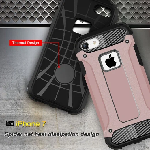 Apple iPhone 7/8 Hoesje Shock Proof Hybride Back Cover Roze afbeelding 4