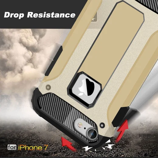 Apple iPhone 7/8 Hoesje Shock Proof Hybride Back Cover Goud afbeelding 2