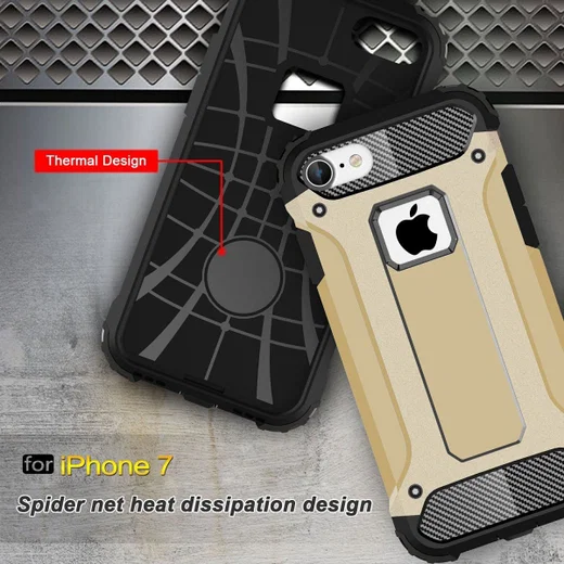Apple iPhone 7/8 Hoesje Shock Proof Hybride Back Cover Goud afbeelding 6