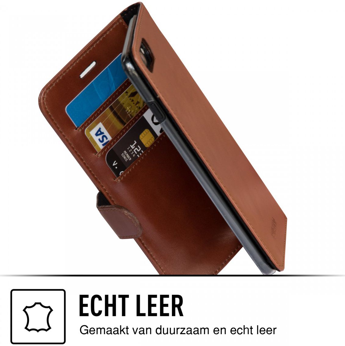 Valenta Classic Luxe iPhone 8/7/6(s) Plus Hoesje Leer Bookcase Bruin afbeelding 5