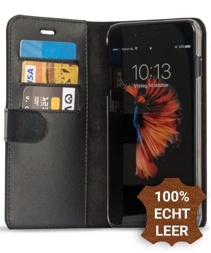 Valenta Classic Luxe iPhone 8/7/6(s) Plus Hoesje Leer Bookcase Zwart afbeelding 1