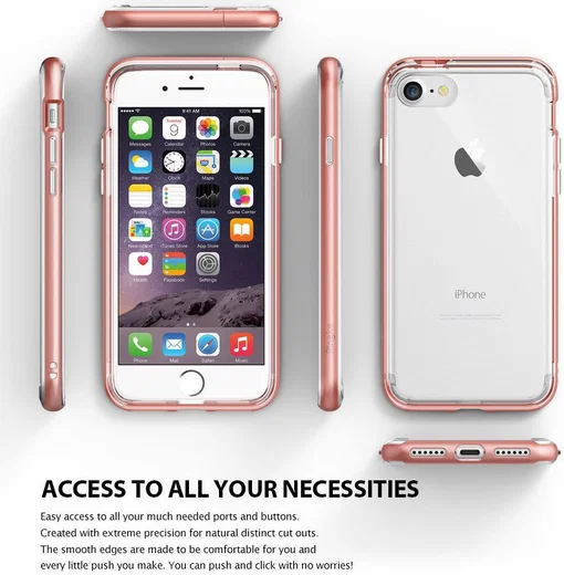 Ringke Frame Hoesje Apple iPhone 7 / 8 Roze Goud afbeelding 4