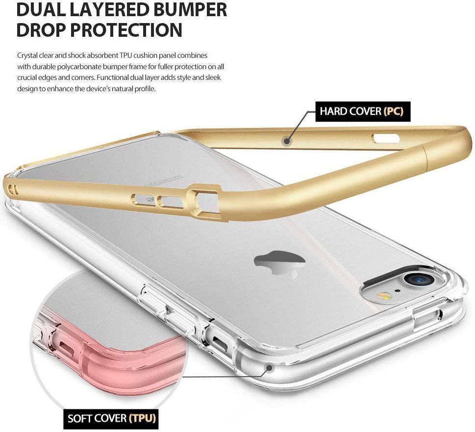 Ringke Frame Hoesje Apple iPhone 7 / 8 Roze Goud afbeelding 6